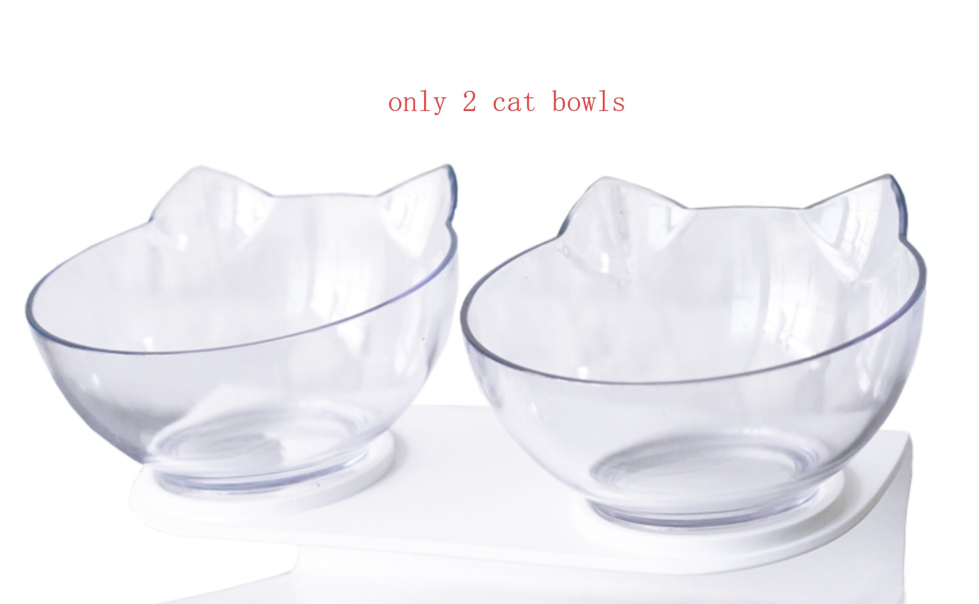 New Inclined Food Cat Ear Oblique Mouth Transparent Single Pet Bowl